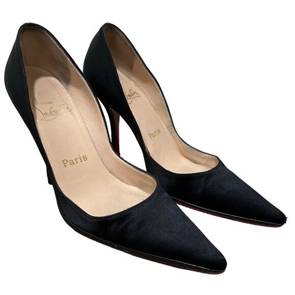 Christian Louboutin Satin Pumps Size 35 Women US 4.5 comfort strip Red Bottom Heels